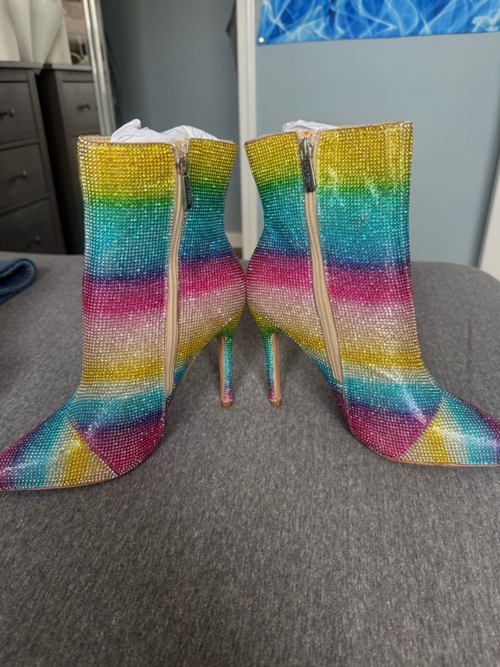 Cape Robbin Multicolor Crystal Ankle Boots - NWT - Picture 4 of 8